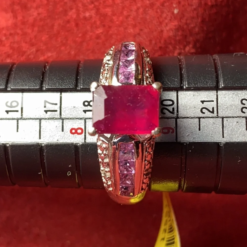 Sterling Silver 925 Emerald Cut Ring 8.5 Costume Jewelry Victorian